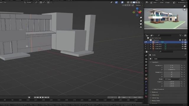 Modern house low poly in blender смотреть онлайн