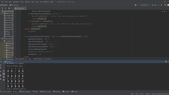 Memory Card Game on Python смотреть онлайн