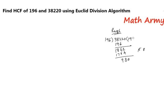 Find HCF of 196 and 38220 using Euclid's Division Algorithm смотреть онлайн
