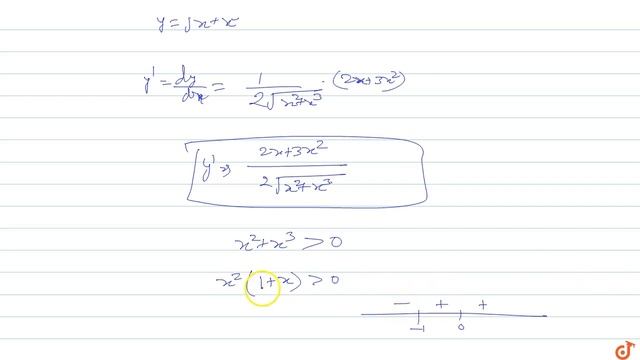 If `y= sqrt(x^2+x^3)` then the set of all points where the derivative exist is смотреть онлайн