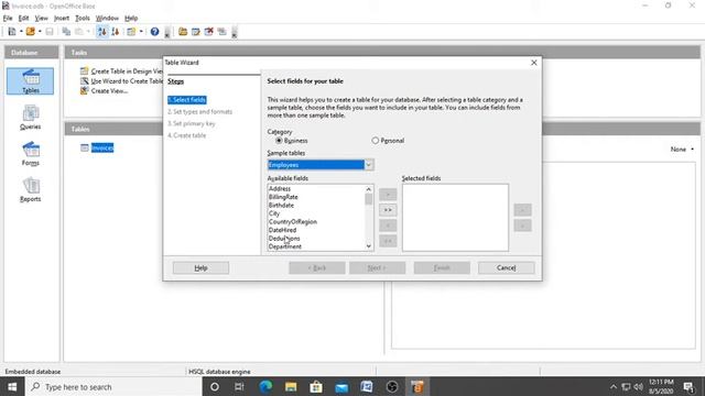 Open Office Database - Table Wizard - Creating Database and Tables using Table Wizard смотреть онлайн