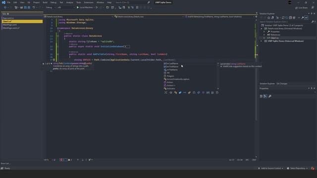 UWP Local Database with SQLite - CREATE TABLE, SELECT, INSERT, DataAccessLibrary смотреть онлайн