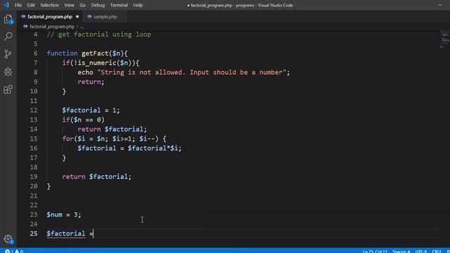 PHP Program to find the Factorial of a Number смотреть онлайн