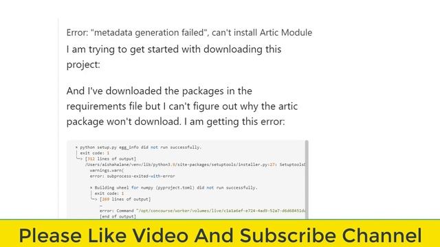 Fix error: metadata-generation-failed in Python смотреть онлайн