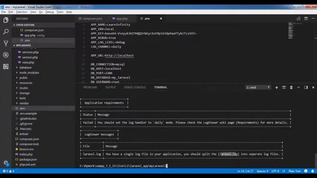 Laravel Log Viewer using LogViewer Package in Laravel 5.6 - Learn Infinity смотреть онлайн