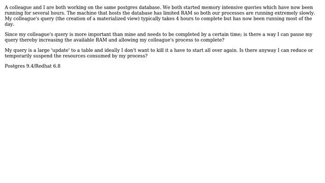 Databases: Pause postgres process already in progress смотреть онлайн