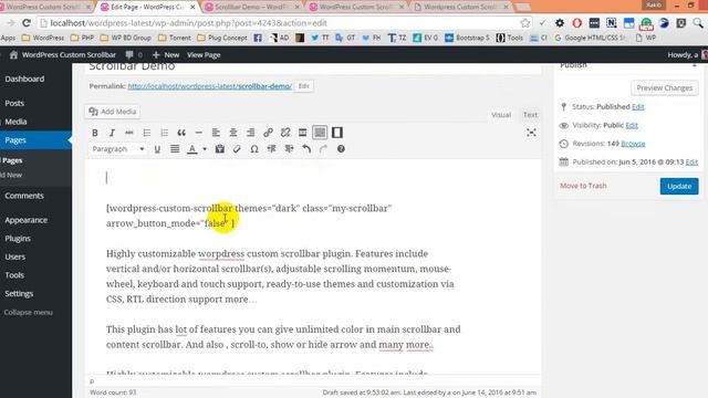 WP Custom Scrollbar Plugin Content and Shortcode Configuration смотреть онлайн