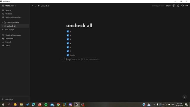 How To Uncheck All Notion Tutorial смотреть онлайн
