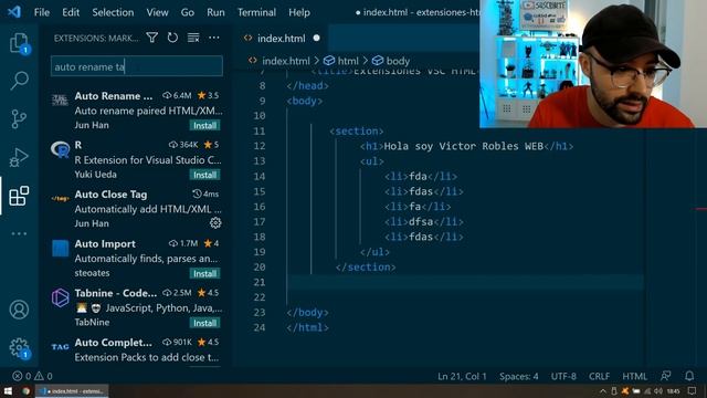 4 Increíbles Extensiones de Visual Studio Code para HTML ⌨️ смотреть онлайн