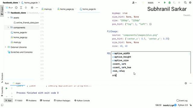 Facebook Clone in Python | Kivy | UI смотреть онлайн