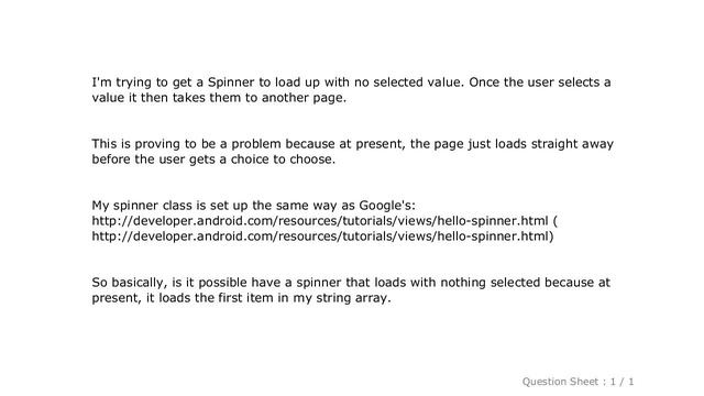 Android : How to set Spinner default value to null? смотреть онлайн