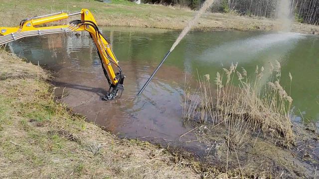 Очистка и углубление, водоем, Botsman M,земснаряд плавающий экскаватор,dredger,excavator, амфибия