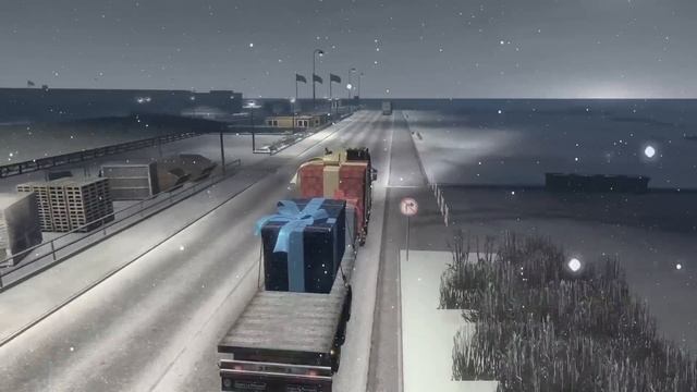 Доставка рождественских грузов Euro Truck Simulator 2 смотреть онлайн