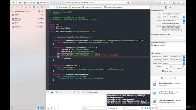 Build a Powerful IOS Chat App in Swift 3 (with Pagination) : Modify the Chat Input Bar смотреть онлайн