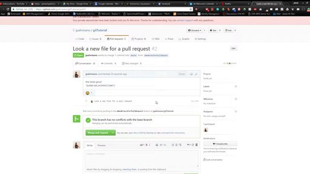 git tutorial part 19 pull requests in github смотреть онлайн