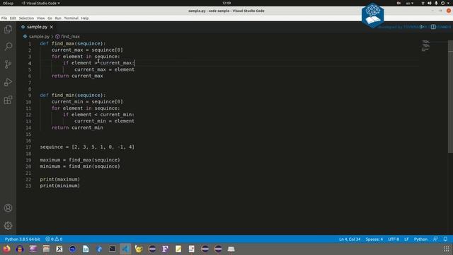 Алгоритмы. Поиск минимума и максимума в последовательности смотреть онлайн