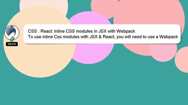 CSS : React: Inline CSS modules in JSX with Webpack смотреть онлайн