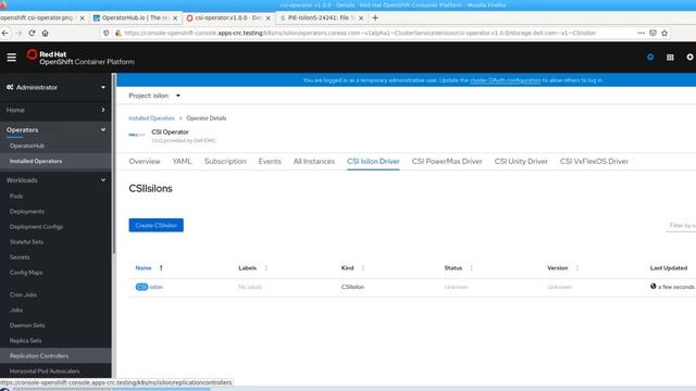 Dell EMC CSI Operator deployment in OpenShift смотреть онлайн