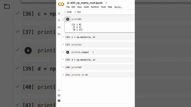 How to multiply two matrices using numpy in python смотреть онлайн
