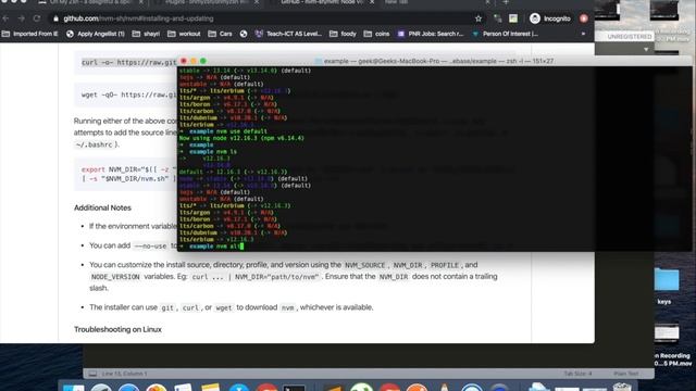 Node Version Manager nvmrc Tutorial|Pros of using NVM over default node|Manage multiple node versio смотреть онлайн
