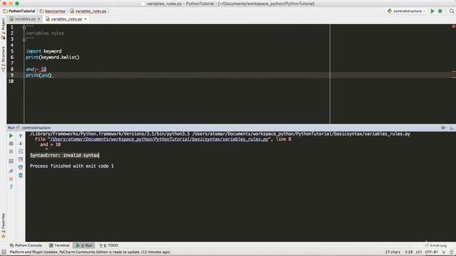 Variables Rules - Learn Python 3 Lesson 9 смотреть онлайн