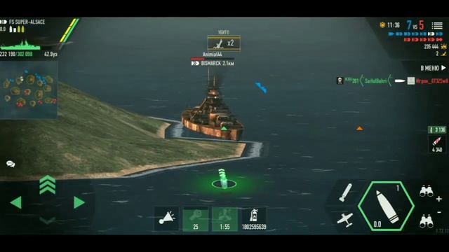 Battle of warships {FS SUPER-ALSACE} 5 KILLS смотреть онлайн