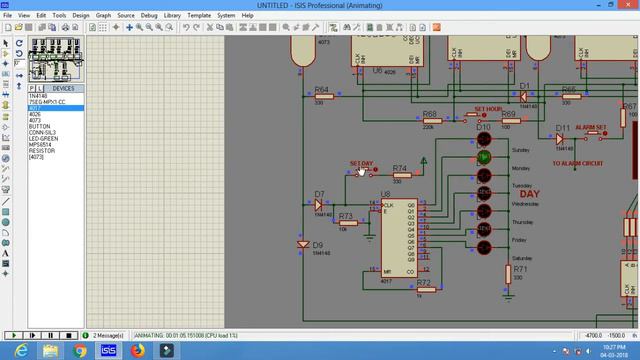 24Hr Digital Clock CD4026+CD4017+NE555 In Proteus