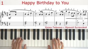 Happy birthday to you Piano Version С Днём рождения на Пианино Ноты Как играть
