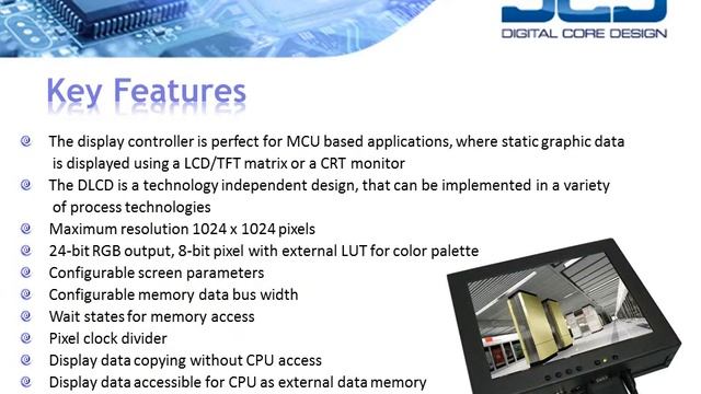 DCD's DLCD, LCD controller IP Core смотреть онлайн