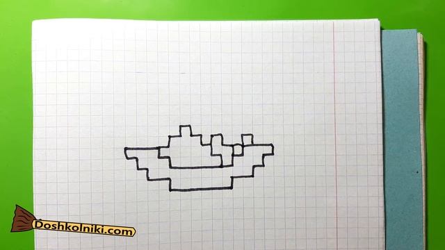 Как Рисовать Тарелку с едой по клеточкам? ? Рисунки по клеточкам с Котом Баюном. смотреть онлайн