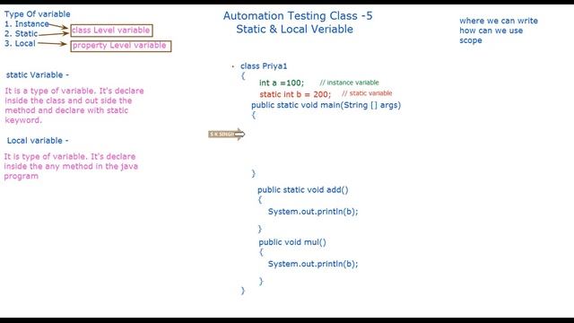 What is Static & Local variable in java #5 || Automation Testing full course #5 || Testing by Sumit смотреть онлайн