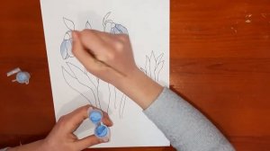 Как нарисовать  Подснежники легко и просто. Поэтапно учимся рисовать  Подснежники гуашью.