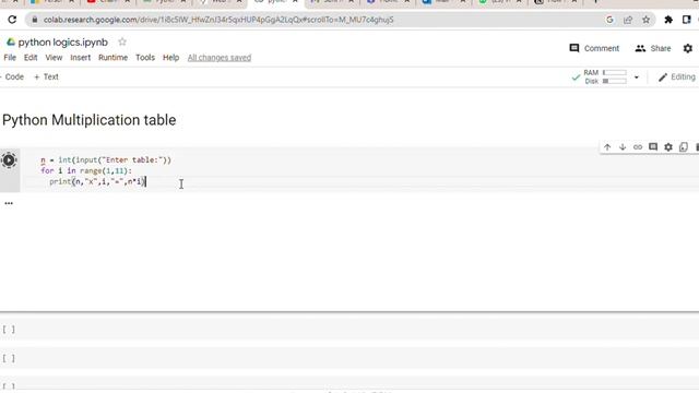 Multiplication table using python #python #pythonexamples смотреть онлайн