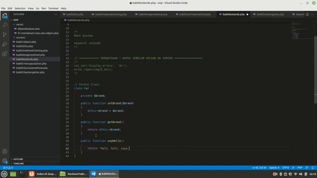 06.1. Konsep dan Teknik OOP PHP: Inheritance - Membuat Child Class dengan keyword extends смотреть онлайн