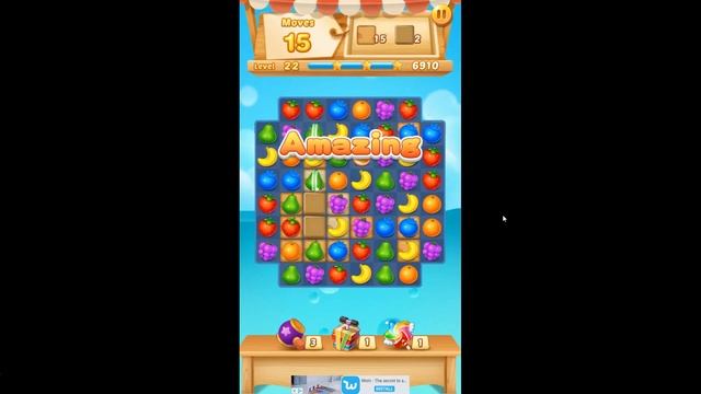 Fruits Match | Level 22 Walkthrough (3 Stars) смотреть онлайн