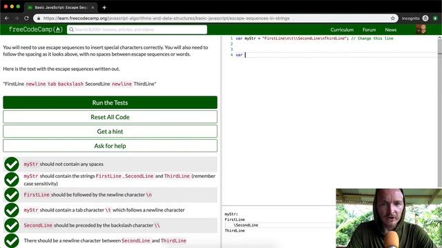 Escape Sequences in Strings - Free Code Camp смотреть онлайн