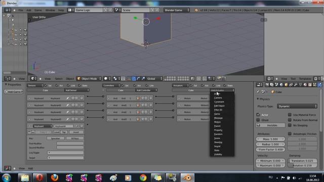 Создание игры в (BGE) Blender Game Engine - урок 1 смотреть онлайн