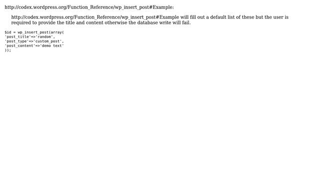 Wordpress: wp_insert_post() or similar for custom post type (3 Solutions!!) смотреть онлайн