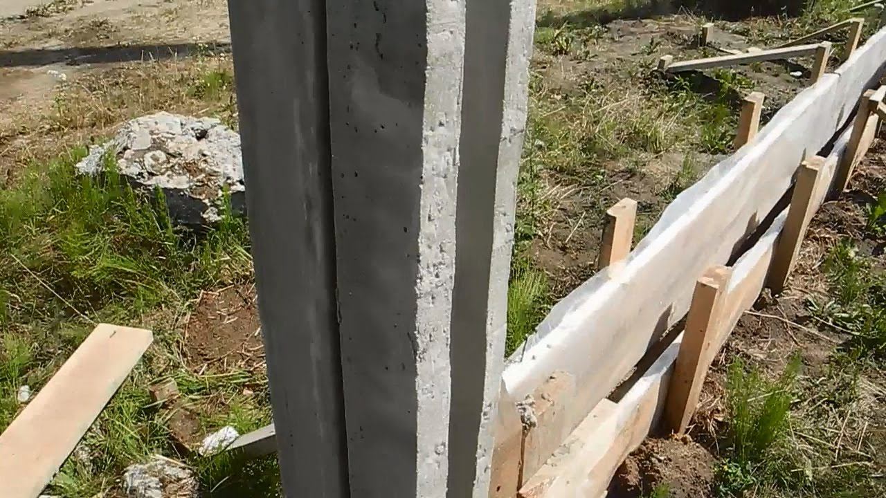 Установка железобетонного забора ч.2 смотреть онлайн