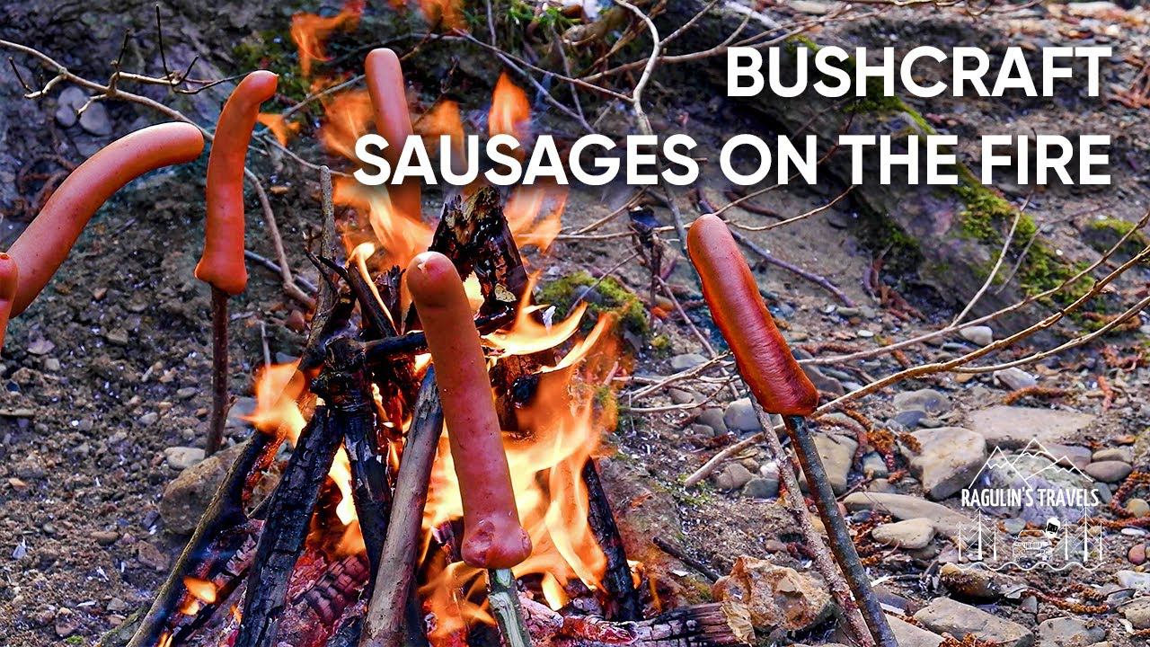 Сосиски на костре в лесу | Бушкрафт поход смотреть онлайн