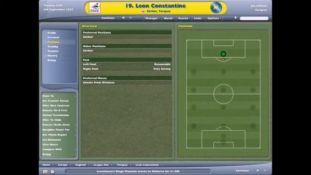 Football Manager 2006 PC 2005 Gameplay