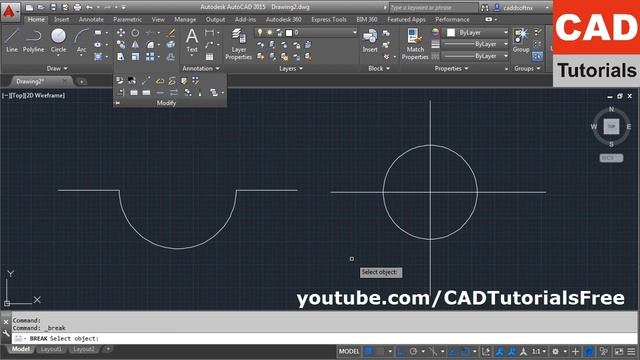 AutoCAD Erase Part of Line | AutoCAD Erase Part of a Circle смотреть онлайн