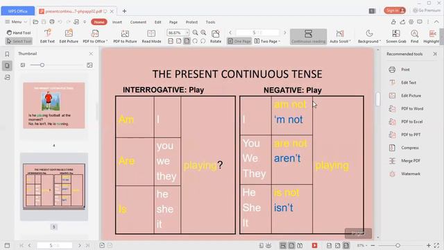 SIMPLE PRESENT CONTINUOUS TENSE смотреть онлайн
