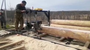 Использование мобильной шинной пилорамы