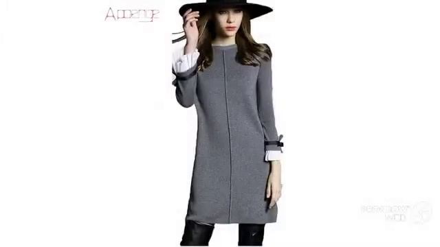 Женская одежда с Aliexpress-трикотажное шерстяное платье смотреть онлайн