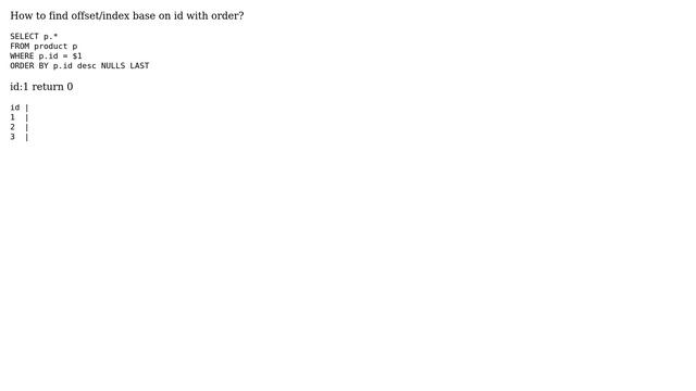 Databases: How to find offset/index base on id with order? смотреть онлайн