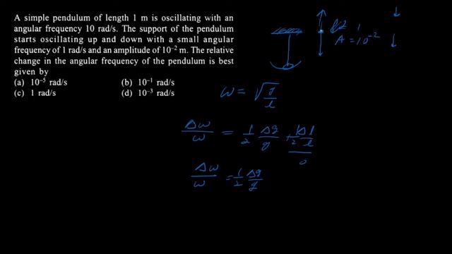 A simple pendulum of length 1m is oscillating with an angular frequency 10 rad/s. The support of th смотреть онлайн