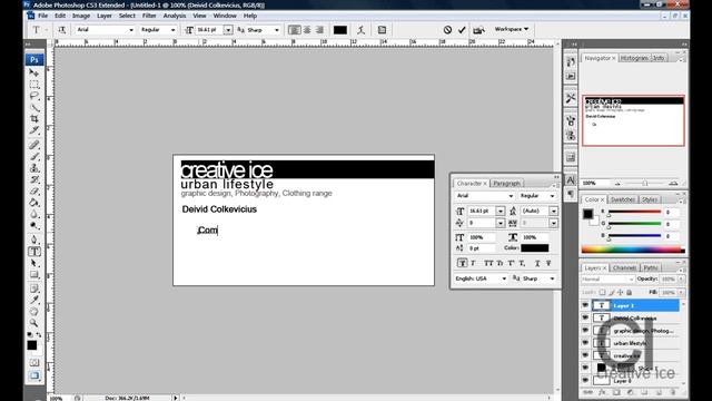 Photoshop Cs3 / Cs4: How to make a Professional business card смотреть онлайн