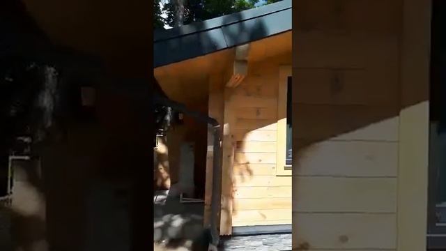 Шлифовка и покраска дома из клееного бруса в деревне Карабаново смотреть онлайн