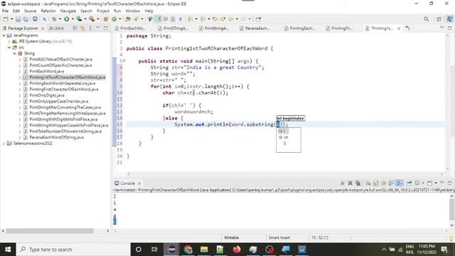 Java Programs: 14.Printing 1st Two Character Of Each Word смотреть онлайн